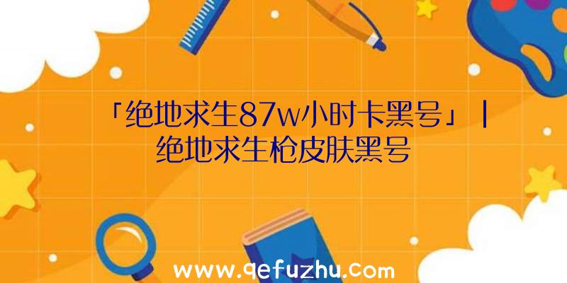 「绝地求生87w小时卡黑号」|绝地求生枪皮肤黑号